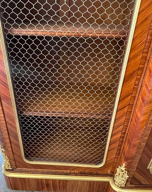 Signed Paul Sormani Bronze-Mounted Three-Door Cabinet / Vitrine, France, 19th C.