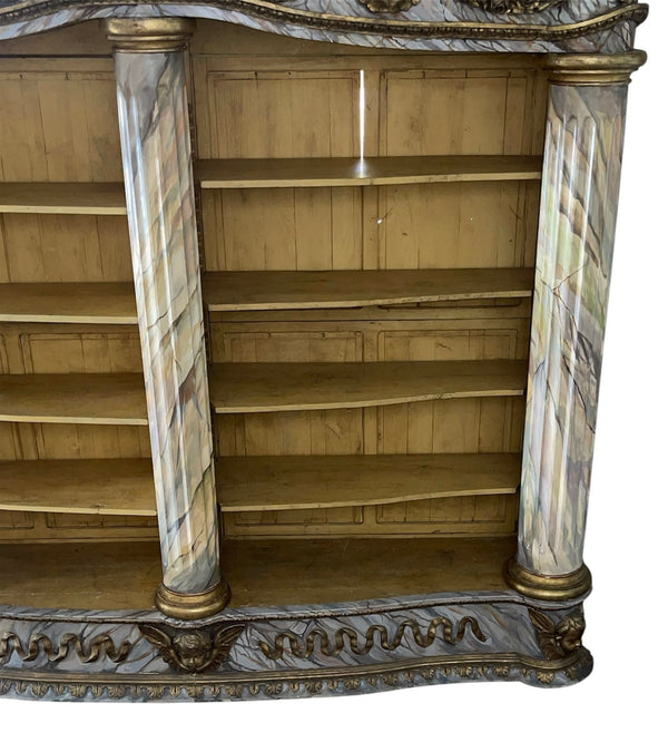 Monumental Mid-19th Century French Painted and Gilded Bibliothèque / Bookcase