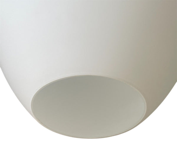 Set of Six Italian Murano Milky White Glass Pendants, 1980's.