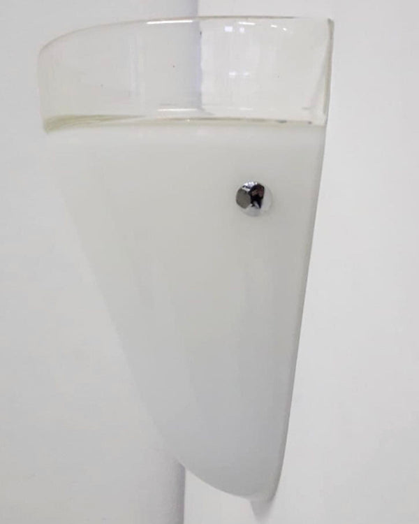 Set of Twelve Milky White Murano Glass Sconces by Leucos. Italy, 1960's.