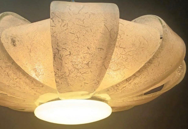 Vintage Murano Graniglia Glass Flush Mount by Aureliano Toso. Italy, 1960's.
