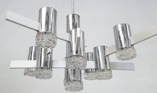 Geometric Chandelier by Gaetano Sciolari, Italy, 1970's.
