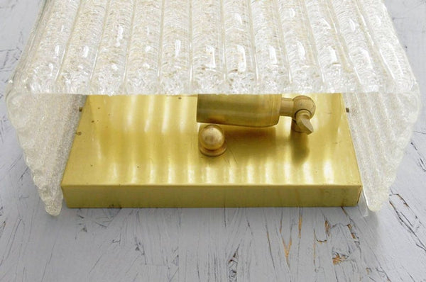 Set of Four Sconces w/ Clear Murano Glass by Mazzega, 1960s