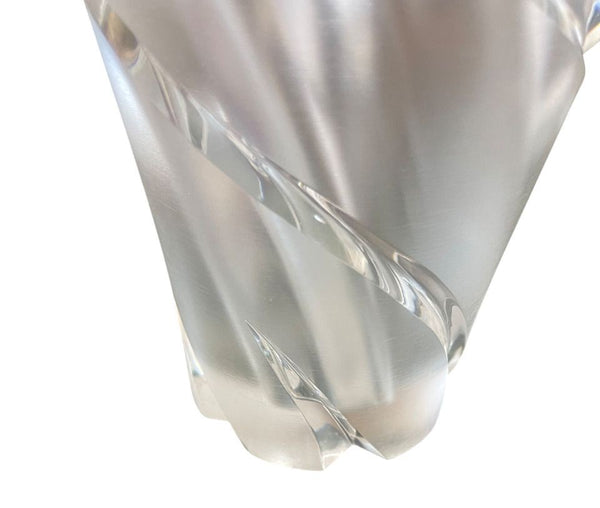Lalique "Narcisse" Swirl Glass Vase, Signed. France, 1970's.