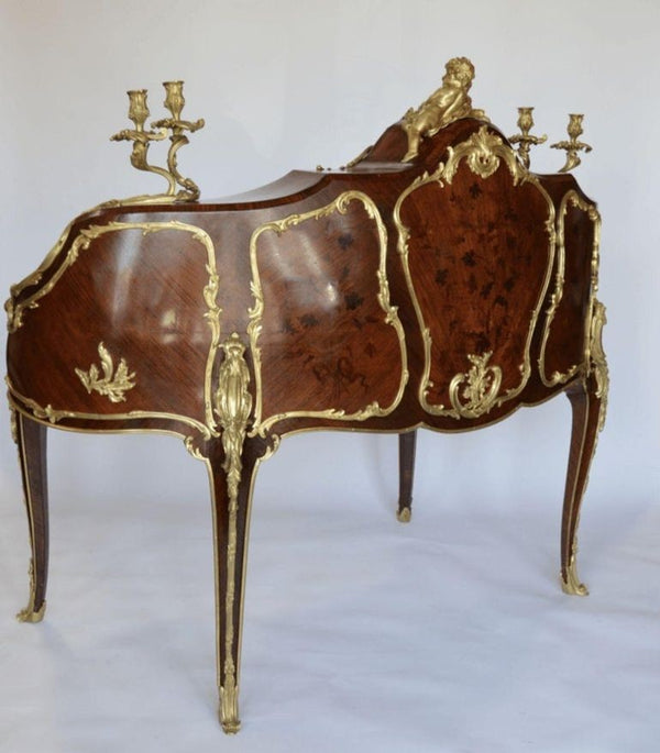 French Palatial Louis XV Gilt Bronze Bureau-Plat Cartonnier '19th Century'