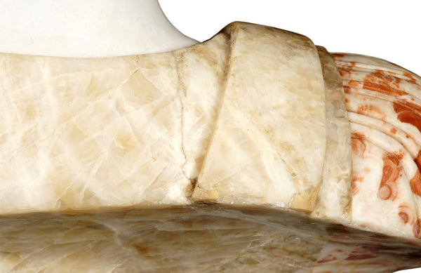 Early 20th C. Italian Multicolor Marble Bust of Ancient Philosopher Aristotle.