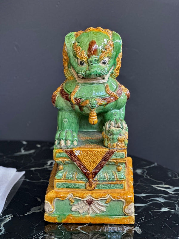 Pair of Late 19th Century Chinese Porcelain Foo Dogs