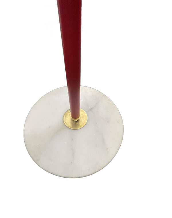 Italian Stilnovo Counterbalance Floor Lamp with Stamped Marble Base, Circa 1960.