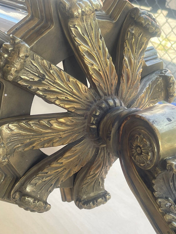 Pair Early 20th Century American Victorian Bronze Spiked Lantern Sconces w Glass