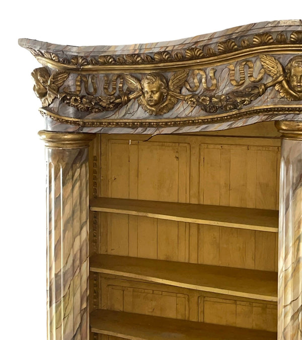 Monumental Mid-19th Century French Painted and Gilded Bibliothèque / Bookcase