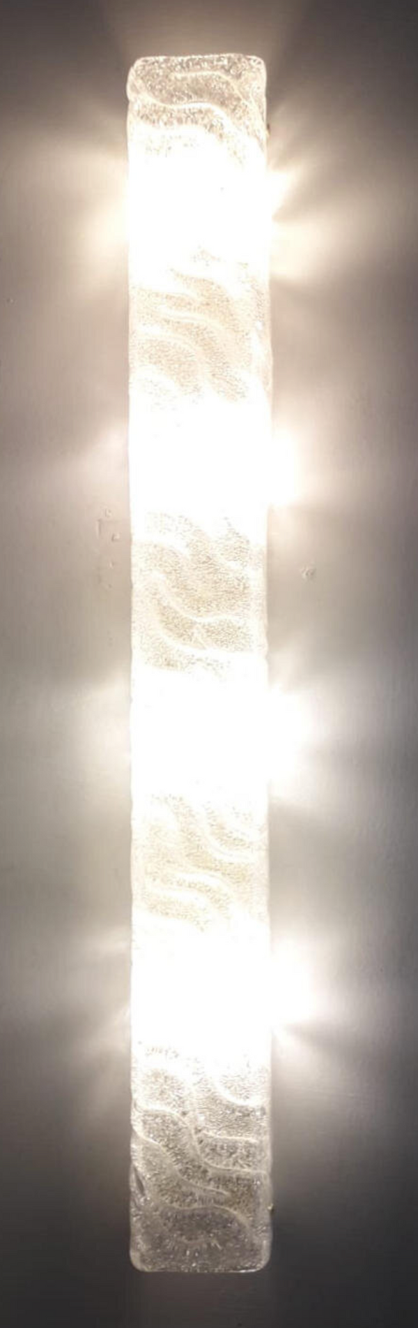 Set of Three Long Rectangular Canale Sconces by Barovier e Toso. Italy, 1960's.