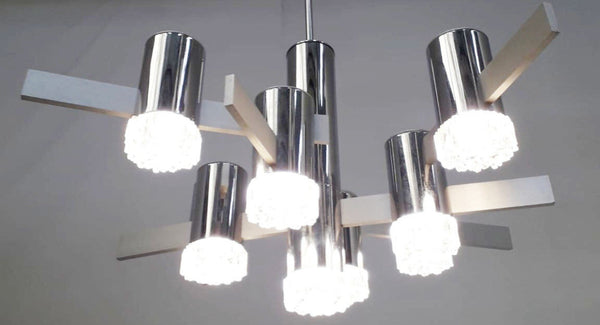 Geometric Chandelier by Gaetano Sciolari, Italy, 1970's.