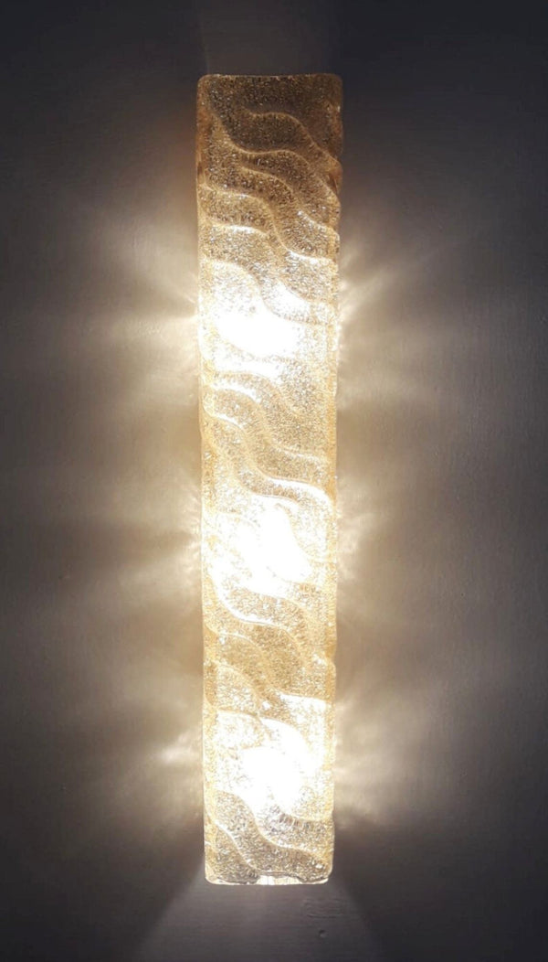 Set of Six Amber Murano Glass Canale Sconces by Barovier e Toso, Italy, 1950's.