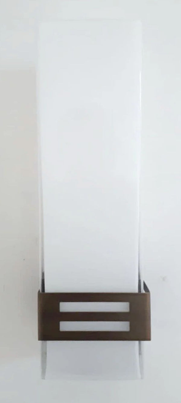 Set of 12 Grattacielo Frosted Murano Glass Sconces, Italy, 1990's.