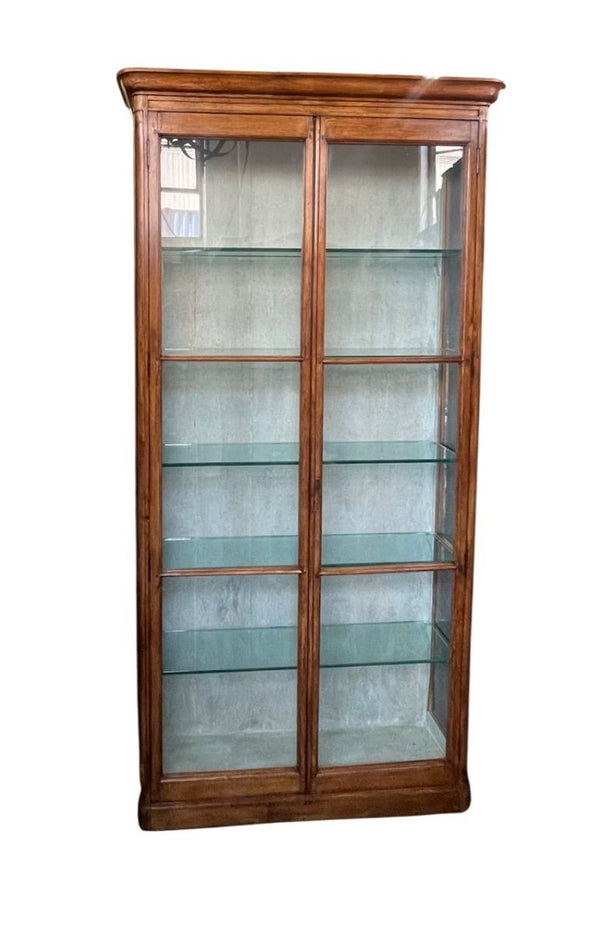 French Wood & Glass Display Cabinet, 20th Century.