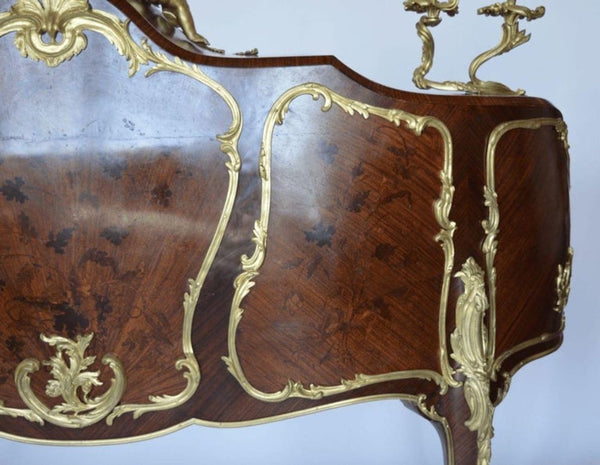 French Palatial Louis XV Gilt Bronze Bureau-Plat Cartonnier '19th Century'