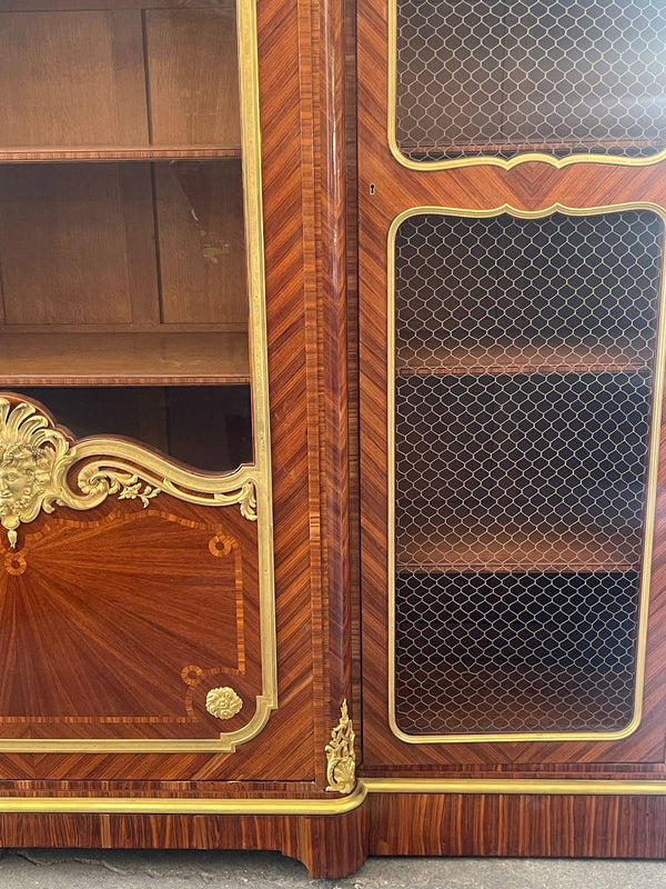 Signed Paul Sormani Bronze-Mounted Three-Door Cabinet / Vitrine, France, 19th C.