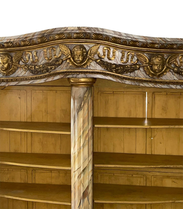 Monumental Mid-19th Century French Painted and Gilded Bibliothèque / Bookcase