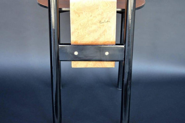 Set of Six Pierre Cardin Dining Chairs in Pecan & Ebonized Maple. U.S.A. 1970's