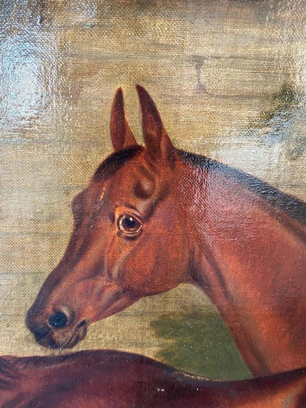 "Three Hunters by a Dovecot" by E. Tolley / Signed & Dated 1872.