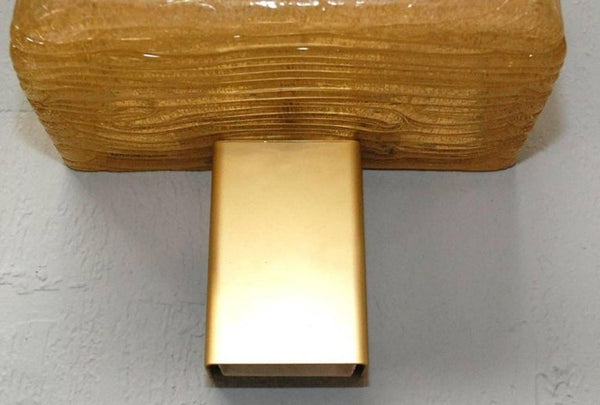 Set of Four Vintage Modernist Amber Resin Sconces by Aqua Signal, Germany, 1960s