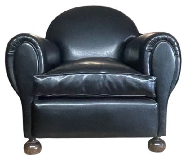 Pair of French Art Deco Club Armchairs, 1940's.