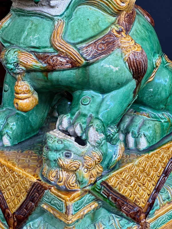 Pair of Late 19th Century Chinese Porcelain Foo Dogs