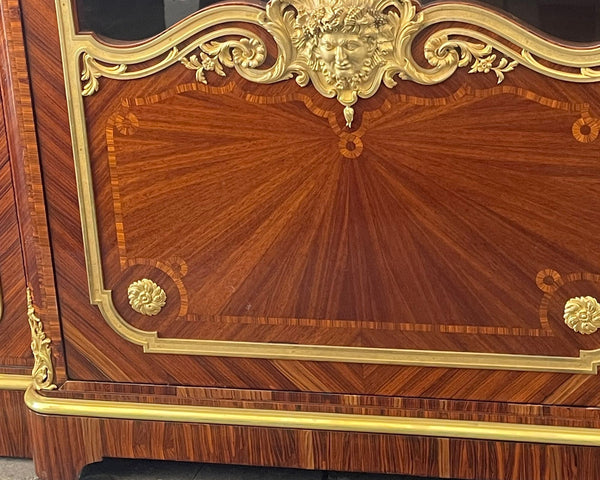 Signed Paul Sormani Bronze-Mounted Three-Door Cabinet / Vitrine, France, 19th C.