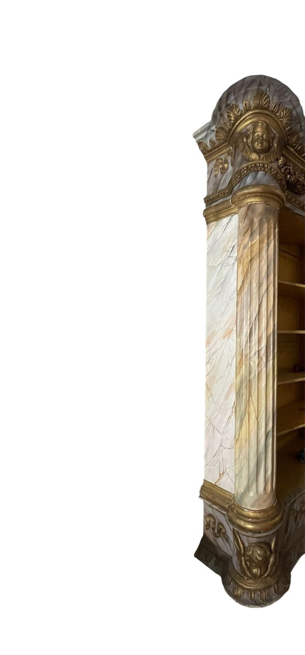 Monumental Mid-19th Century French Painted and Gilded Bibliothèque / Bookcase