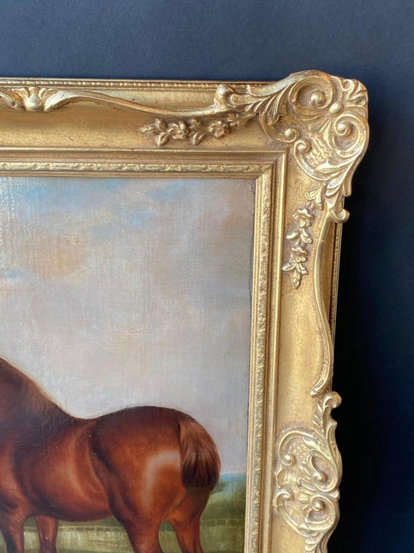 "Three Hunters by a Dovecot" by E. Tolley / Signed & Dated 1872.