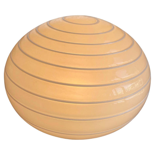Italian Round Ball Swirl Glass Table Lamp