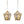 Load image into Gallery viewer, Pair of Gold Finished Wrought Iron Lanterns w/ Textured Glass &amp; Glass Beads
