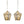 Load image into Gallery viewer, Pair of Gold Finished Wrought Iron Lanterns w/ Textured Glass & Glass Beads
