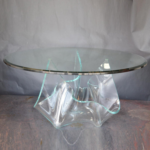 Handmade Italian Glass Center Table, 1970s