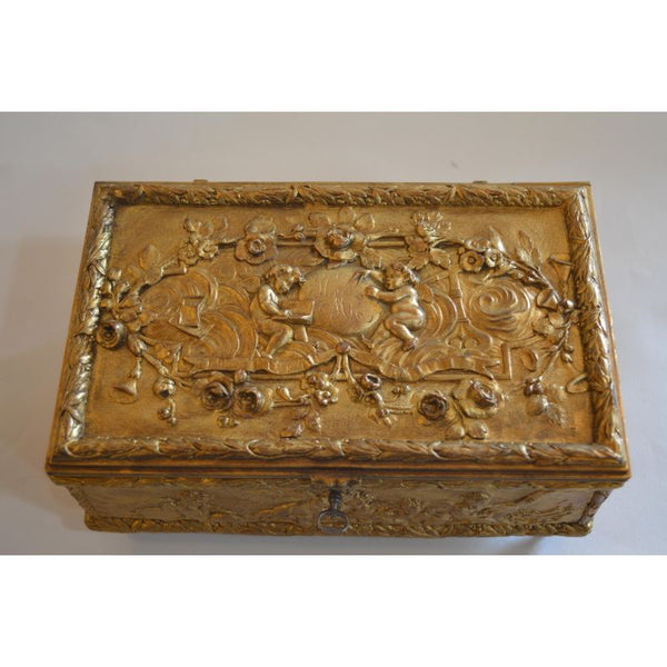 19th Century Bronze Gold-Plated Box