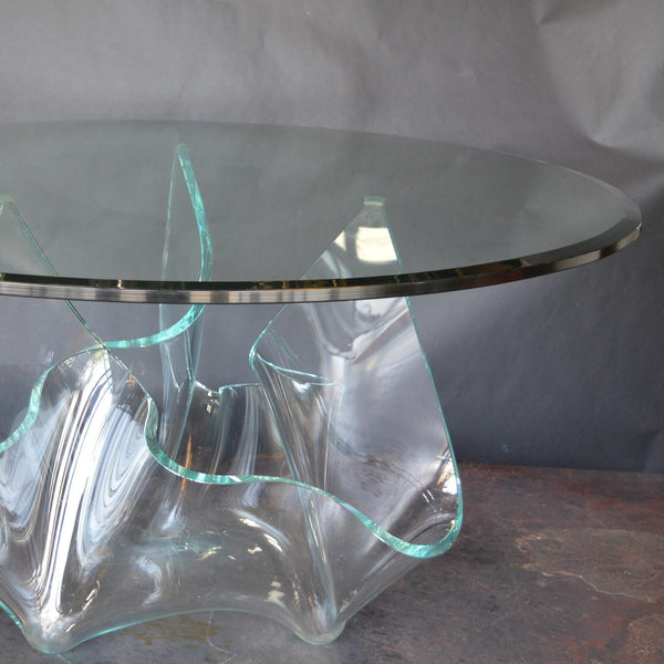 Handmade Italian Glass Center Table, 1970s