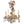 Load image into Gallery viewer, Floral Detail Brass and Crystal Chandelier