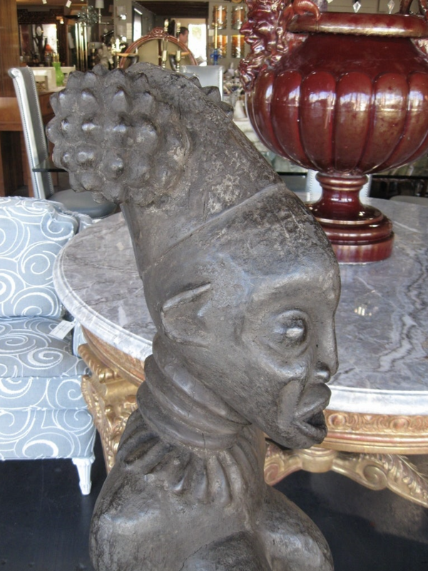 Hand Carved Male and Female African Statues from Cameroon