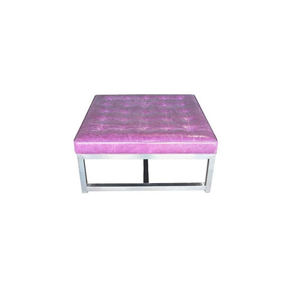 Purple Leather Upholstered Coffee Table