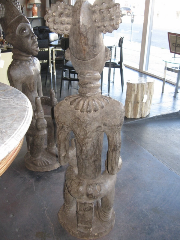 Hand Carved Male and Female African Statues from Cameroon