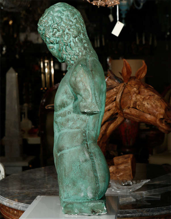 Green Patina Plaster Male Nude
