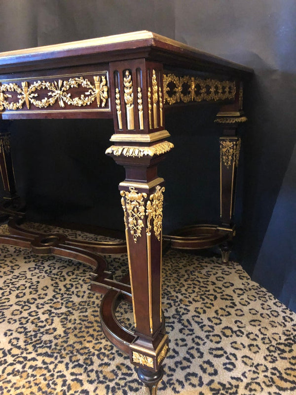 Louis XVI Style Gilt Bronze Mounted Center Table by Paul Sormani