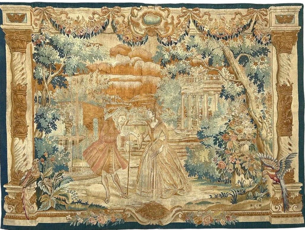 Late 19th Century Verdure Wool Tapestry Signed L.K.F. (Lorentz Kleiser).