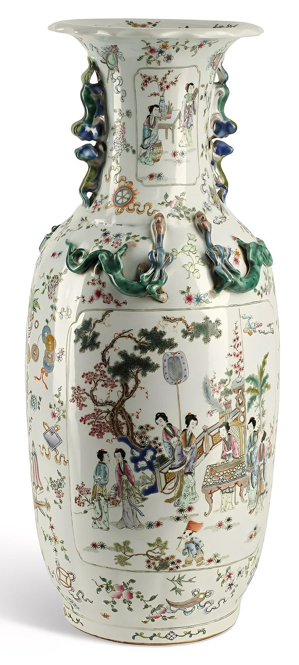 Early 20th-Century Chinese Qianlong-Style Porcelain Vase with Square Seal Mark
