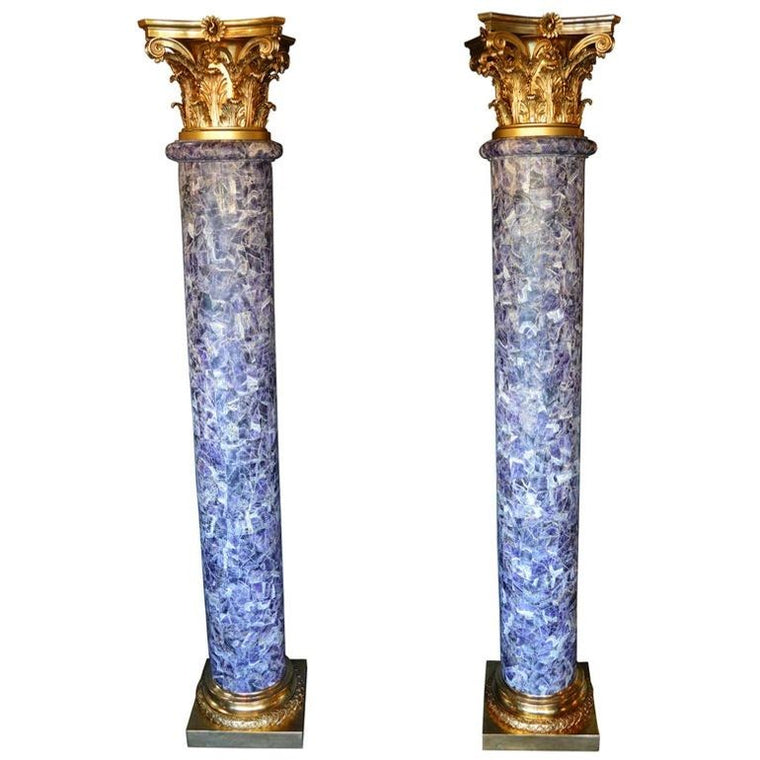 Pair of Amethyst Empire Style Columns