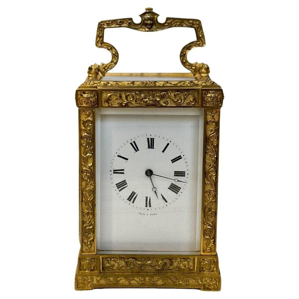 French Bronze Carriage Clock by Jules, Paris, c. 1840