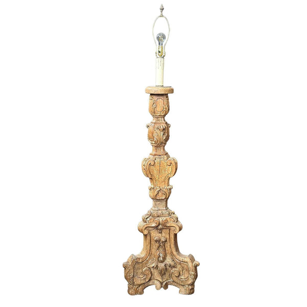 18th Century Italian Hand-Carved Floor Lamp