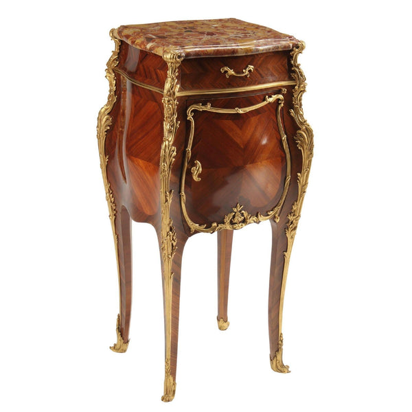 French 19th Century Bedside Cabinet w/ Marble Top Att. to Francois Linke
