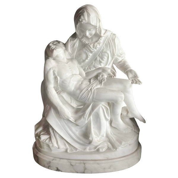 Mid-20th Italian White Marble Sculpture 'Madonna della Pietà' after Michelangelo