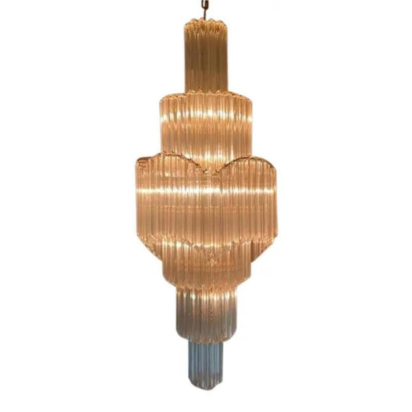 Vintage Italian Spiral Murano Glass Chandelier in the Style of Venini